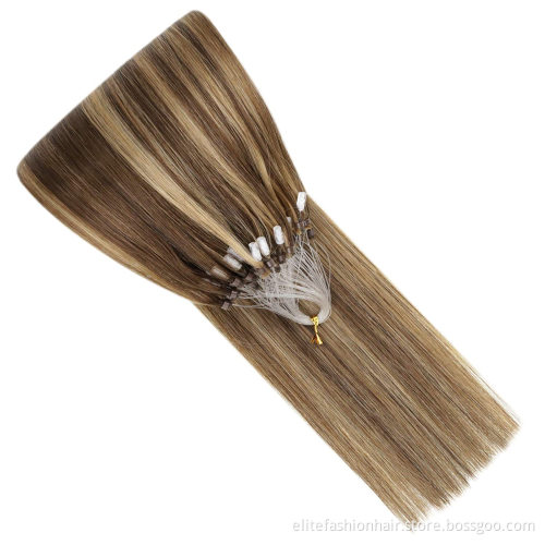 Top selling No shedding and tangle No chemicals Looks natural human loop hair extension loop hair  micro ring hair extensions